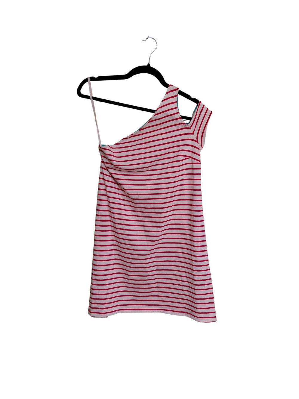 Maeve Red and White Striped One-Shoulder Dress